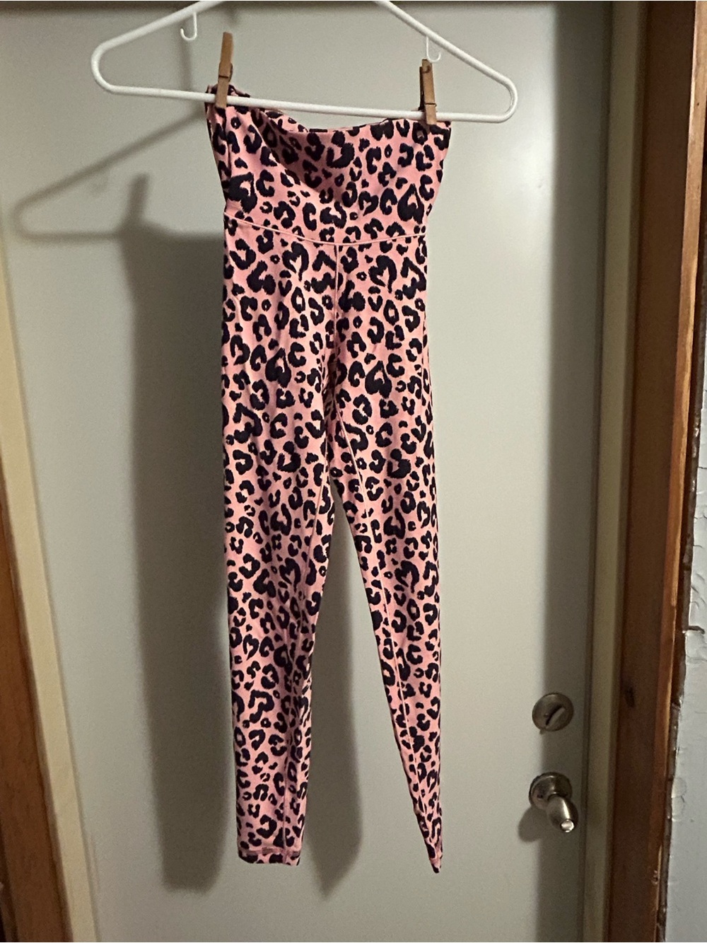 aerie Pink and Black Leopard Print High-Waist Leggings